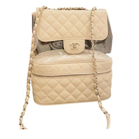 chanel bag white quilted|off White Chanel backpack.